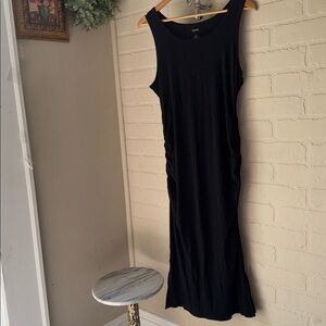 Sonoma Maternity dress Ribbed Sleeveless Stetch Midi NEW cinch sides large